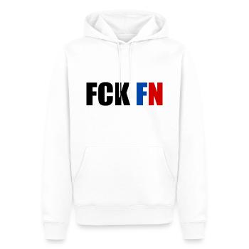 Fck fn - Männer Premium Bio Hoodie - Weiß - Vorne - Nico (187cm)