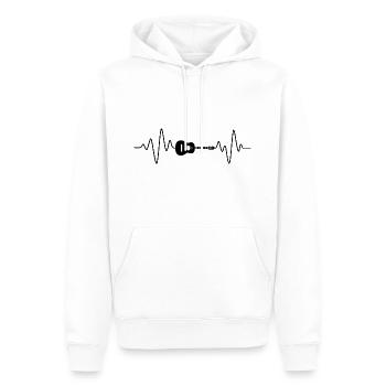 Gitarren Herzschlag - Männer Premium Bio Hoodie - Weiß - Vorne - Nico (187cm)