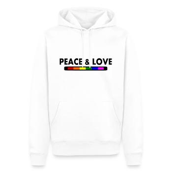 Peace and love - Männer Premium Bio Hoodie - Weiß - Vorne - Nico (187cm)