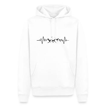 Berge Herzschlag Alpin Wandern Liebe Berg - Männer Premium Bio Hoodie - Weiß - Vorne - Nico (187cm)