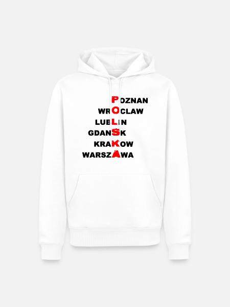Poland - Polska - Men’s Premium Organic Hoodie - white