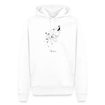 Loup Origami Design - Sweat à capuche Premium bio Homme - blanc - Devant - Nico (187cm)
