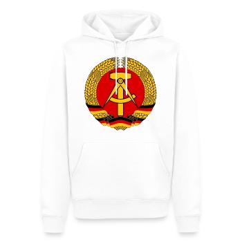 Armoiries de la République démocratique allemande - Sweat à capuche Premium bio Homme - blanc - Devant - Nico (187cm)