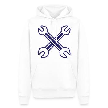 Clé Crossed - Sweat à capuche Premium bio Homme - blanc - Devant - Nico (187cm)