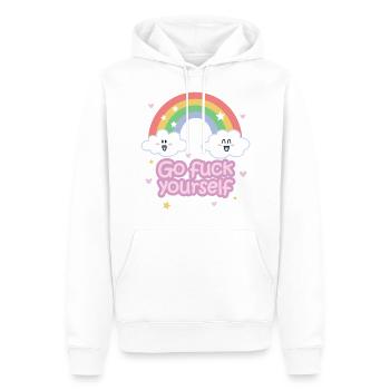 Geh und fick dich selbst;) - mit Niedlichkeit - Männer Premium Bio Hoodie - Weiß - Vorne - Nico (187cm)