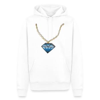 Chaîne diamant - Sweat à capuche Premium bio Homme - blanc - Devant - Nico (187cm)