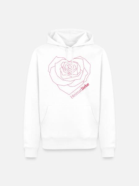 Heimatliebe rot - Männer Premium Bio Hoodie - Weiß