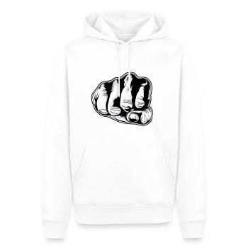 poing - Sweat à capuche Premium bio Homme - blanc - Devant - Nico (187cm)
