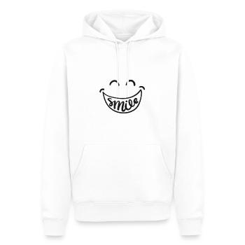 Smile Grinsen - Männer Premium Bio Hoodie - Weiß - Vorne - Nico (187cm)