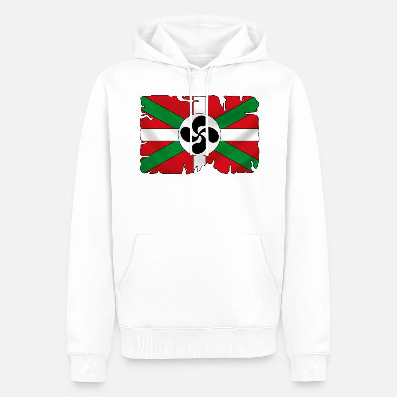 Drapeau Basque - Sweat à capuche Premium bio Homme - blanc