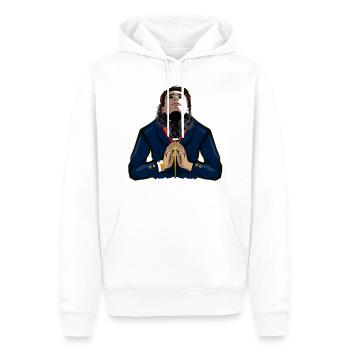 A man / wolf with two faces design - Men’s Premium Organic Hoodie - white - Front - Nico (187cm)