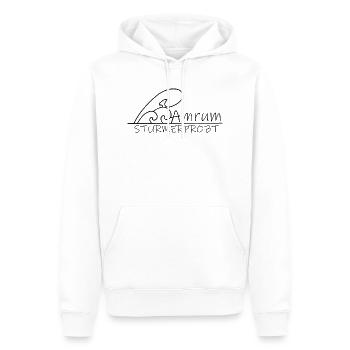 Amrum - Sturmerprobt, schwarz - Männer Premium Bio Hoodie - Weiß - Vorne - Nico (187cm)