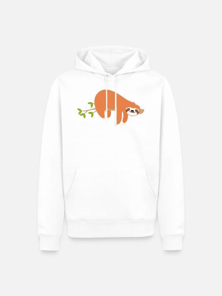 Sleeping Sloth - Men’s Premium Organic Hoodie - white