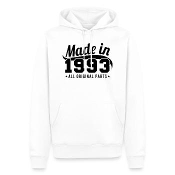 Hergestellt 1993 Alle Originalteile - Männer Premium Bio Hoodie - Weiß - Vorne - Nico (187cm)