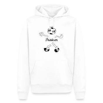 Trainer - Männer Premium Bio Hoodie - Weiß - Vorne - Nico (187cm)