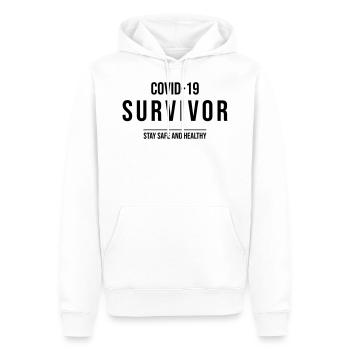 COVID-19 Survivor - Sweat à capuche Premium bio Homme - blanc - Devant - Nico (187cm)
