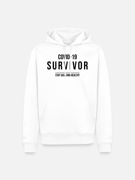 COVID-19 Survivor - Men’s Premium Organic Hoodie - white