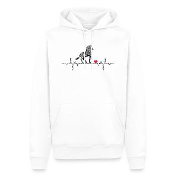 zebra coeur battement heartbeat afrika rayures coeur - Sweat à capuche Premium bio Homme - blanc - Devant - Nico (187cm)