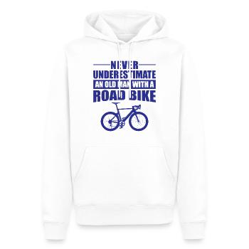 opa alter mann mit rennrad fahrrad unterschätzen - Männer Premium Bio Hoodie - Weiß - Vorne - Nico (187cm)