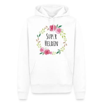 Super Heldin Feministin Muttertag Geschenk Blumen - Männer Premium Bio Hoodie - Weiß - Vorne - Nico (187cm)