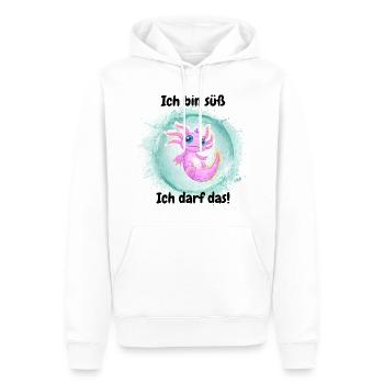 Ich bin süß, ich darf das! - Männer Premium Bio Hoodie - Weiß - Vorne - Nico (187cm)