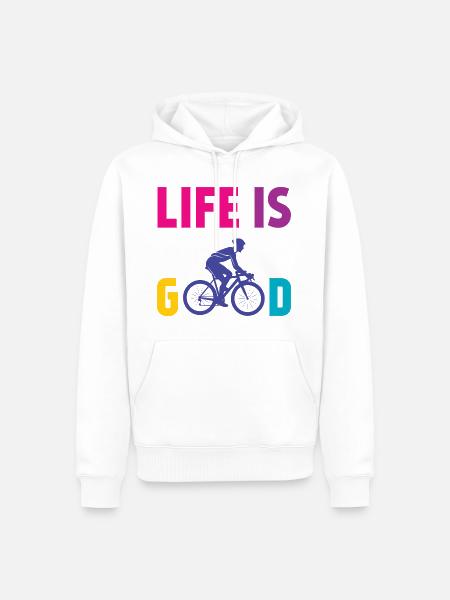Radfahren - Das Leben ist gut - Männer Premium Bio Hoodie - Weiß