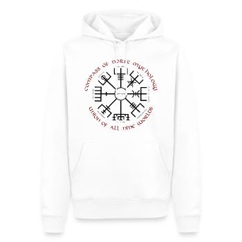 Vegvisir Wikinger Kompass Neun Welten Dunkelrot - Männer Premium Bio Hoodie - Weiß - Vorne - Nico (187cm)