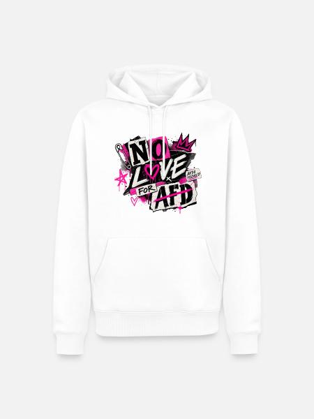 No Love for AfD - Männer Premium Bio Hoodie - Weiß