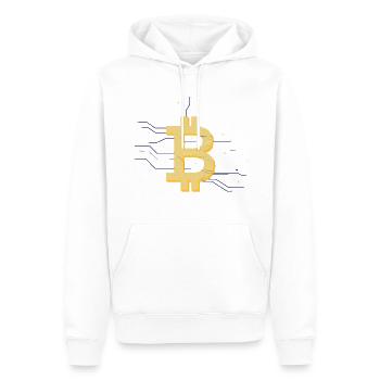 Bitcoin Blockchain - Männer Premium Bio Hoodie - Weiß - Vorne - Nico (187cm)