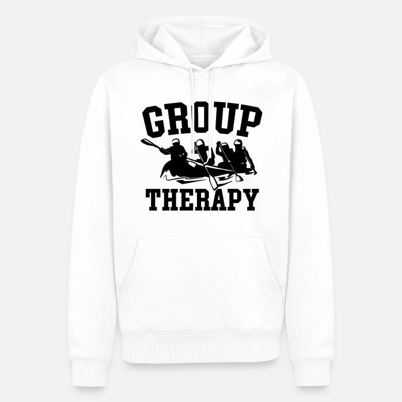 Group Therapy Rafting Adventure - Men’s Premium Organic Hoodie - white