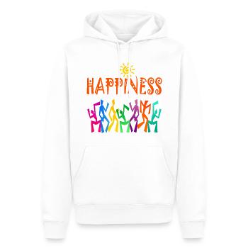 BONHEUR - Sweat à capuche Premium bio Homme - blanc - Devant - Nico (187cm)