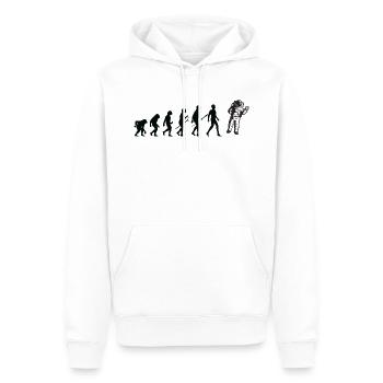 Evolution Raum - Männer Premium Bio Hoodie - Weiß - Vorne - Nico (187cm)