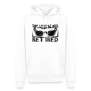 The Legend Has Retired - Men’s Premium Organic Hoodie - white - Front - Nico (187cm)