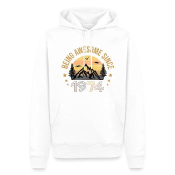 Being Awesome Since 1974 - Geschenkidee - Männer Premium Bio Hoodie - Weiß - Vorne - Nico (187cm)