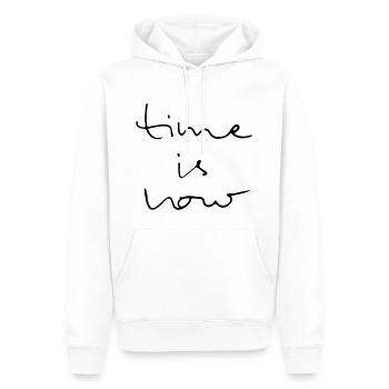 Time Is Now - Sweat à capuche Premium bio Homme - blanc - Devant - Nico (187cm)