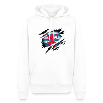 Le Luxembourg au cœur du drapeau civil - Sweat à capuche Premium bio Homme - blanc - Devant - Nico (187cm)