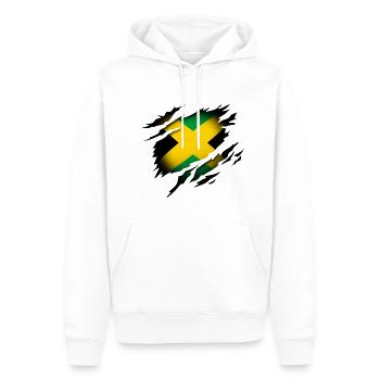 La Jamaïque dans l’âme - Sweat à capuche Premium bio Homme - blanc - Devant - Nico (187cm)