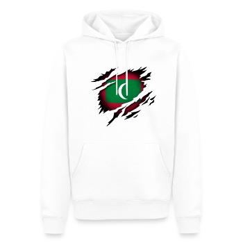 Les Maldives dans l’âme - Sweat à capuche Premium bio Homme - blanc - Devant - Nico (187cm)