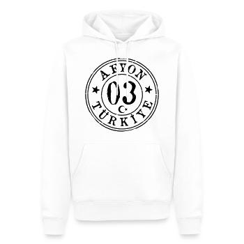 Afyon 03 Millésime - Sweat à capuche Premium bio Homme - blanc - Devant - Nico (187cm)