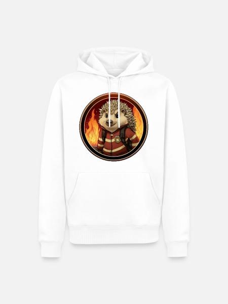 Hérisson pompier - Sweat à capuche Premium bio Homme - blanc