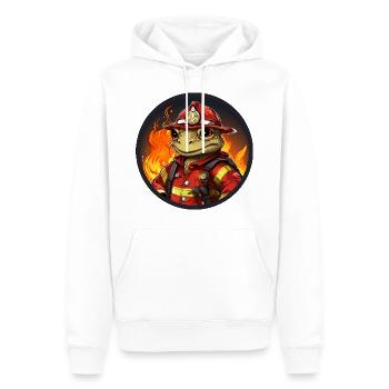 Feuerwehr Frosch - Männer Premium Bio Hoodie - Weiß - Vorne - Nico (187cm)