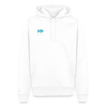 Poisson Pas Né / Poisson Pané - Sweat à capuche Premium bio Homme - blanc - Devant - Nico (187cm)
