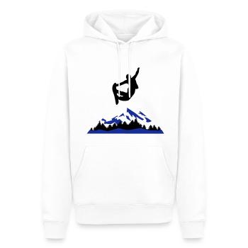 Snowboard, snowboarding - surf des neiges - Sweat à capuche Premium bio Homme - blanc - Devant - Nico (187cm)