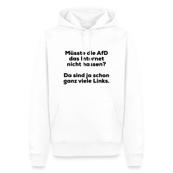 AfD Keine Alternative für Deutschland ANTI - Männer Premium Bio Hoodie - Weiß - Vorne - Nico (187cm)