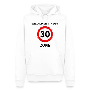 30. Geburtstag 30er Dreißigster 30 Zone Geschenk - Männer Premium Bio Hoodie - Weiß - Vorne - Nico (187cm)