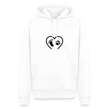 heart human dog dog love - Men’s Premium Organic Hoodie - white - Front - Nico (187cm)