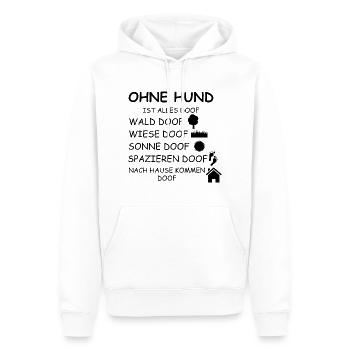 everything is stupid without a dog - Men’s Premium Organic Hoodie - white - Front - Nico (187cm)