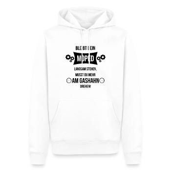 moped spruch motorrad - Männer Premium Bio Hoodie - Weiß - Vorne - Nico (187cm)