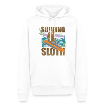 Paresseux surf - Sweat à capuche Premium bio Homme - blanc - Devant - Nico (187cm)