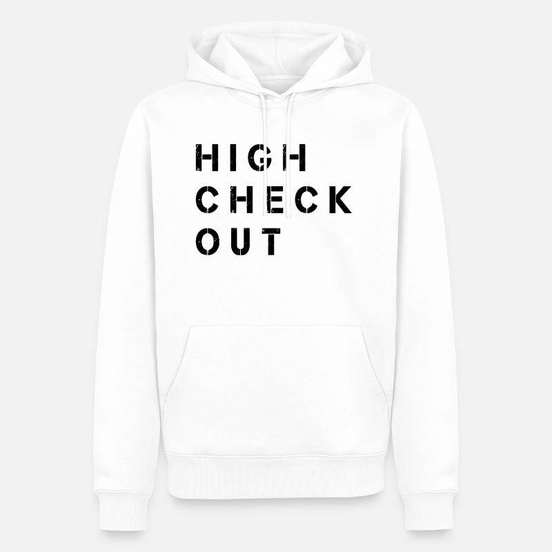 Fléchettes High Check out Bullseye - Sweat à capuche Premium bio Homme - blanc